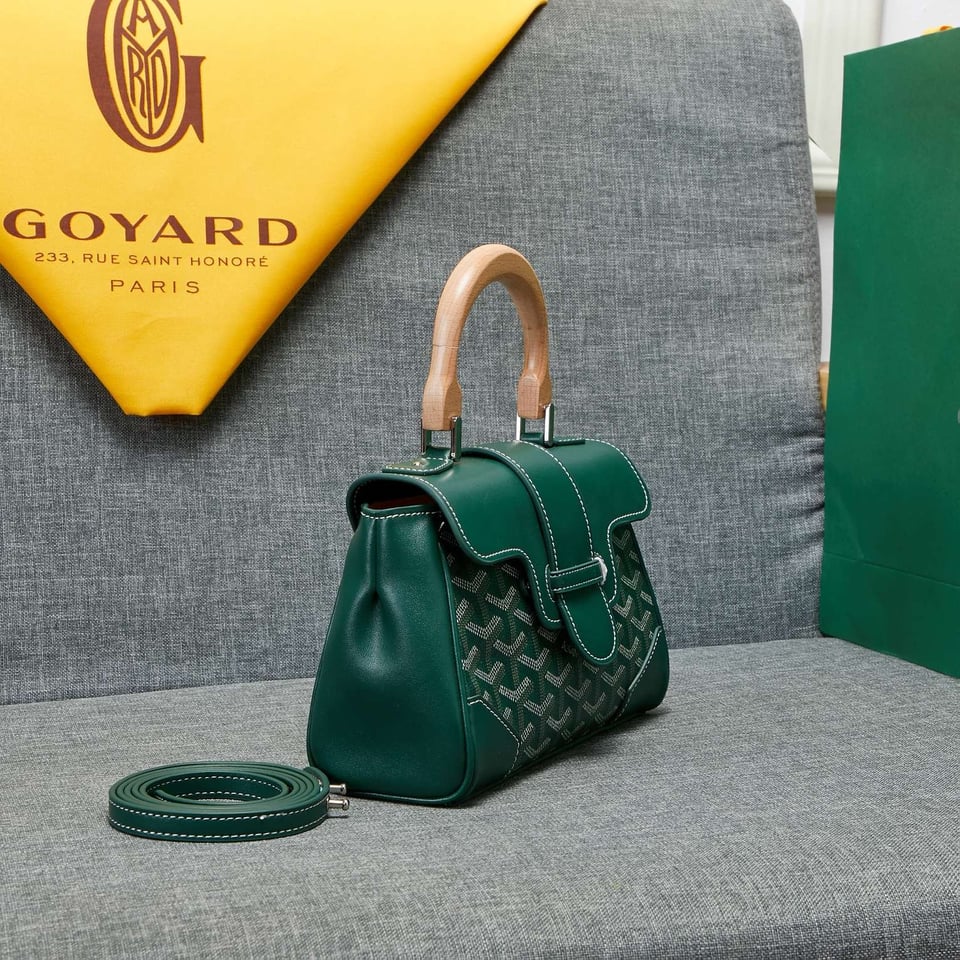 Goyard Saigon Souple Mini Bag Green Canvas 20cm view 5