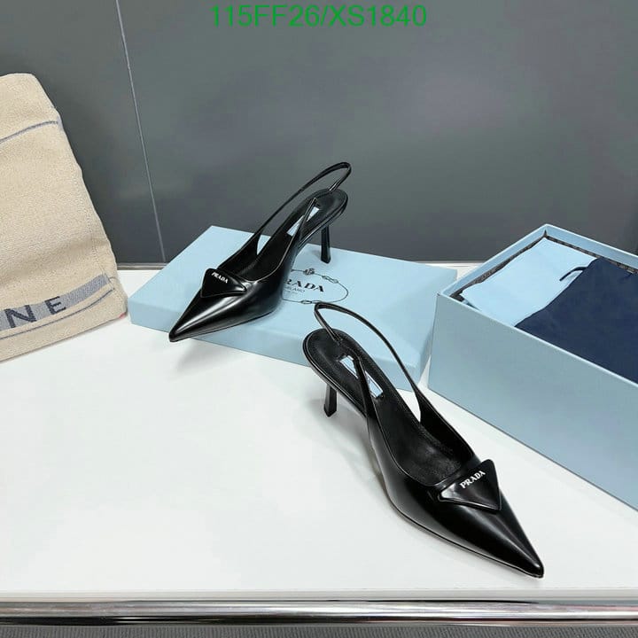 Prada Brushed Leather Slingback Pumps Black 1I901M055F0002F075 view 8