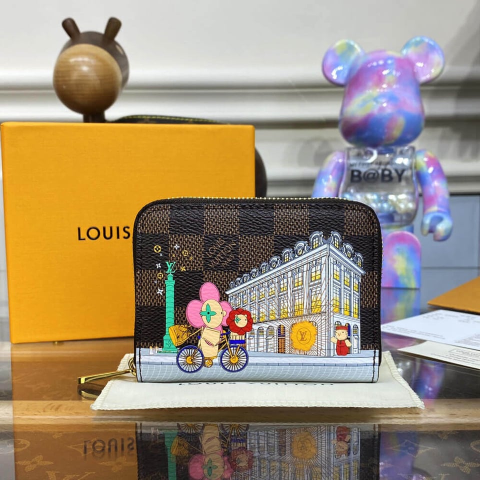 Louis Vuitton Christmas Animation 2022 Zippy Coin Purse Pink view 3