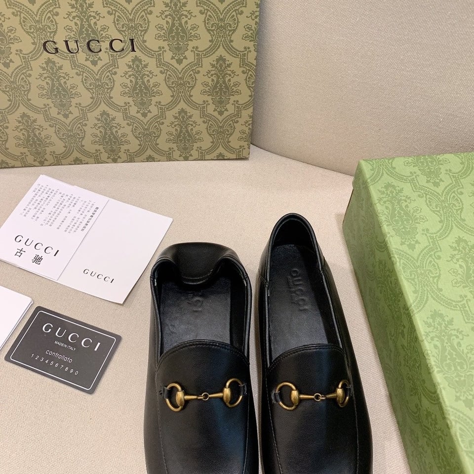 Gucci Women’S Leather Horsebits Loafers Black 414998 Dlc00 1000 view 5
