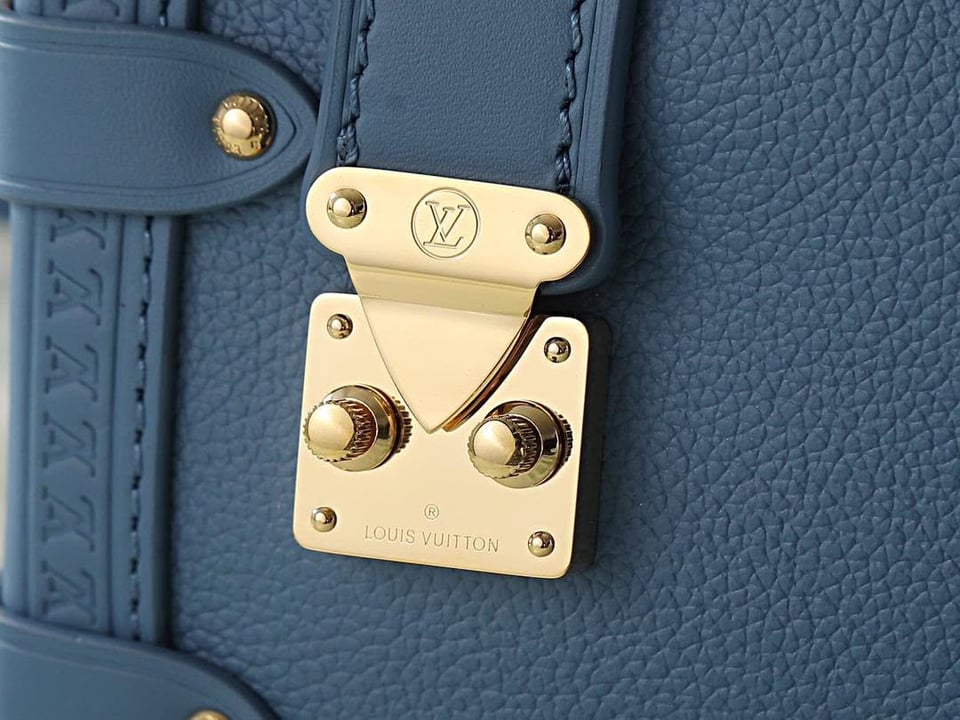 Louis Vuitton Side Trunk MM 21cm Blue Jeans Calf leather M27436 view 5