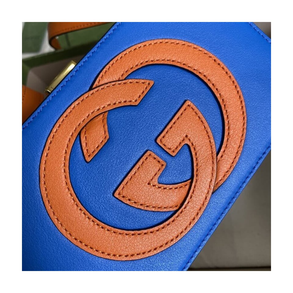 Gucci Interlocking G Mini Bag in Blue Leather view 7