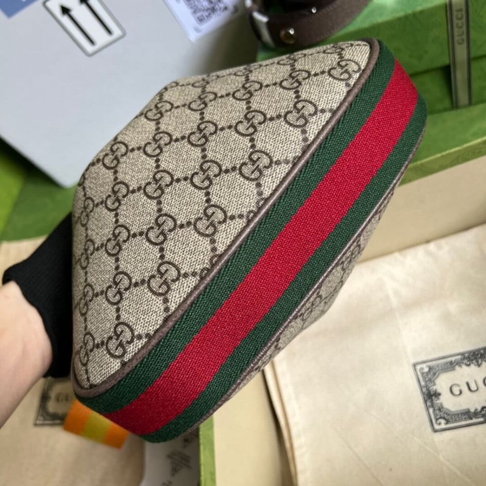 Gucci GG Supreme Attache Small Shoulder Bag Coffee view 8