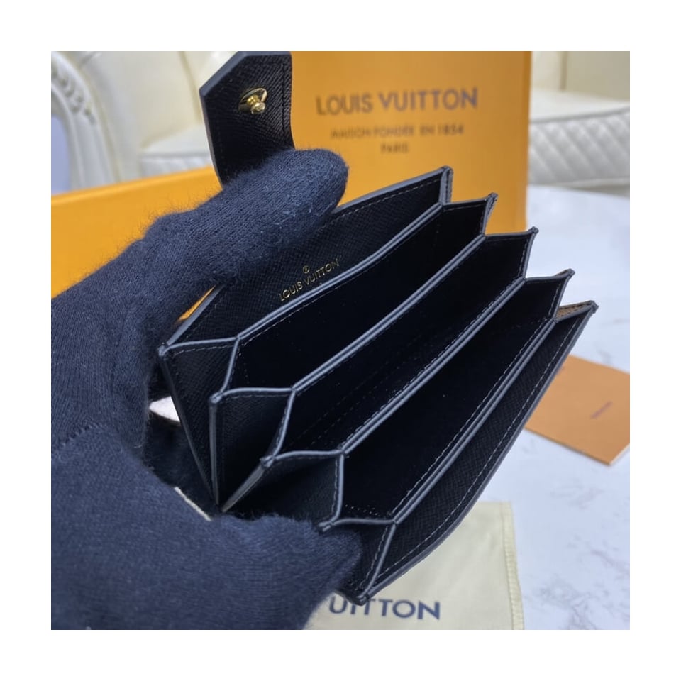 Louis Vuitton Monogram Canvas Card Holder Black view 11