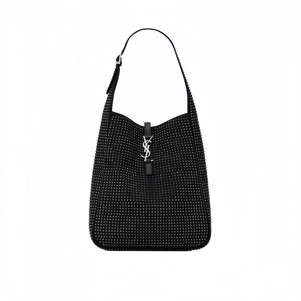 Saint Laurent Le 5 A 7 Supple Hobo Bag Black 27Cm