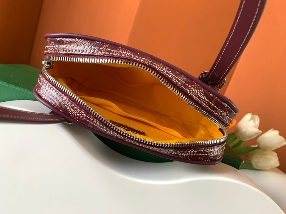 Goyard Yona Bag Coated MM 21Cm Burgundy Canvas view 9