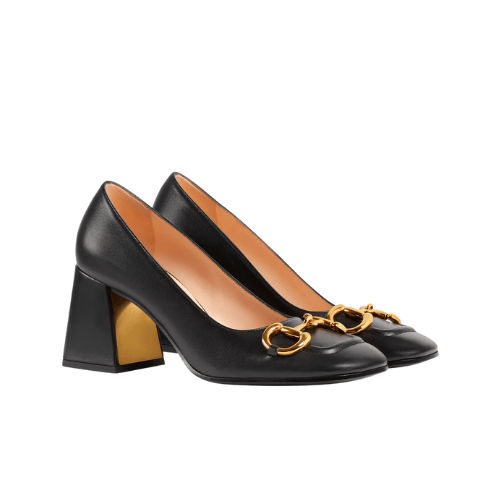 Gucci Women’S Mid Heel Pump With Horsebit Black view 2