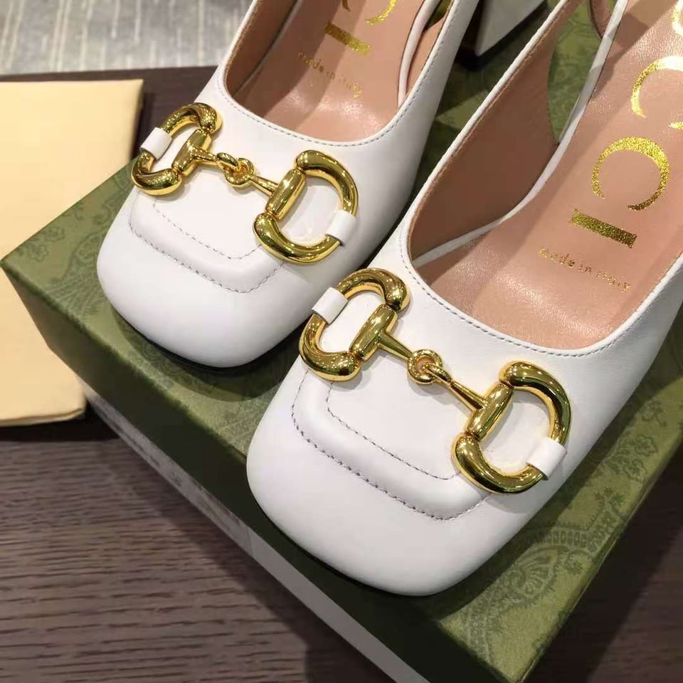 Gucci Women?S Mid Heel Slingback With Horsebit White ?643892 C9D00 9022 view 10
