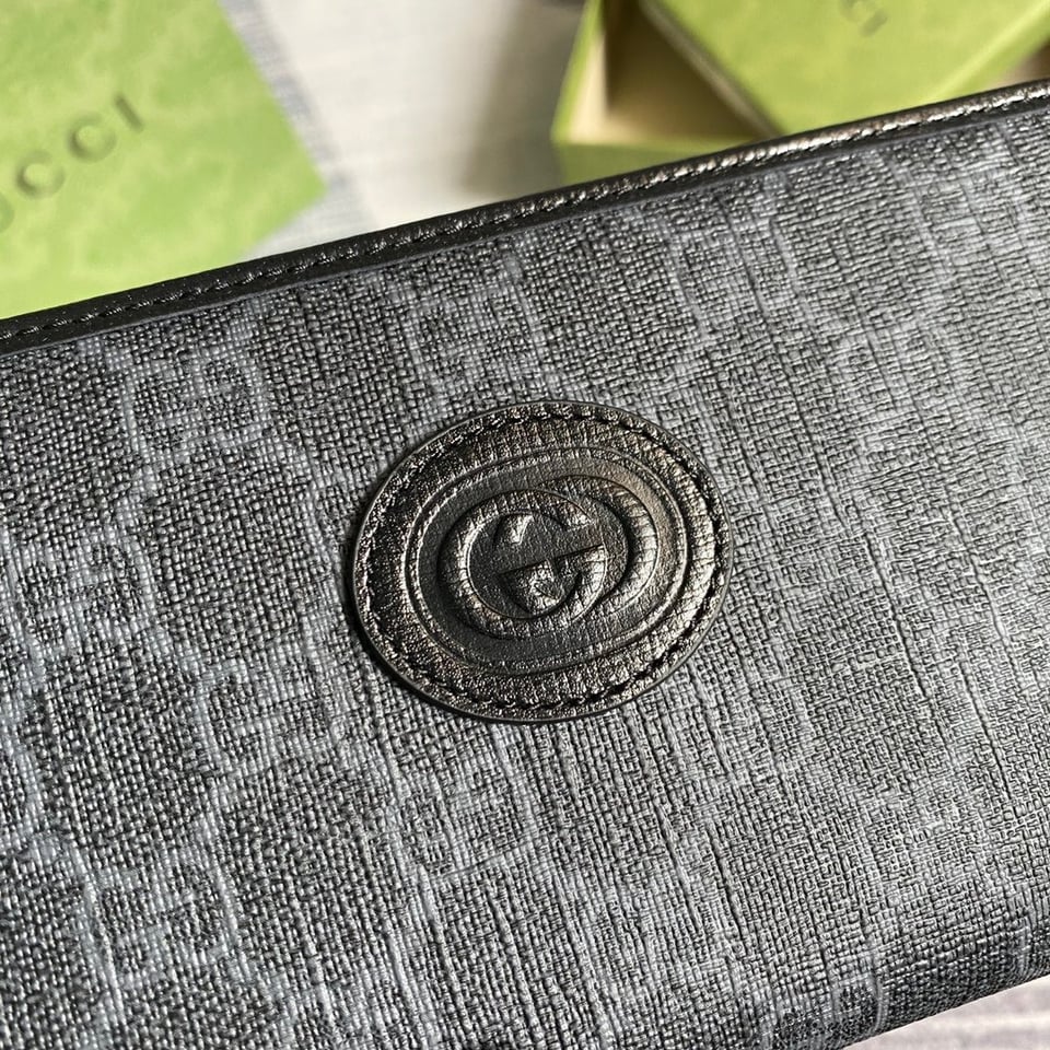 Gucci Ophidia GG Zip Around Wallet With Interlocking G Black 8in/19cm For Men view 9