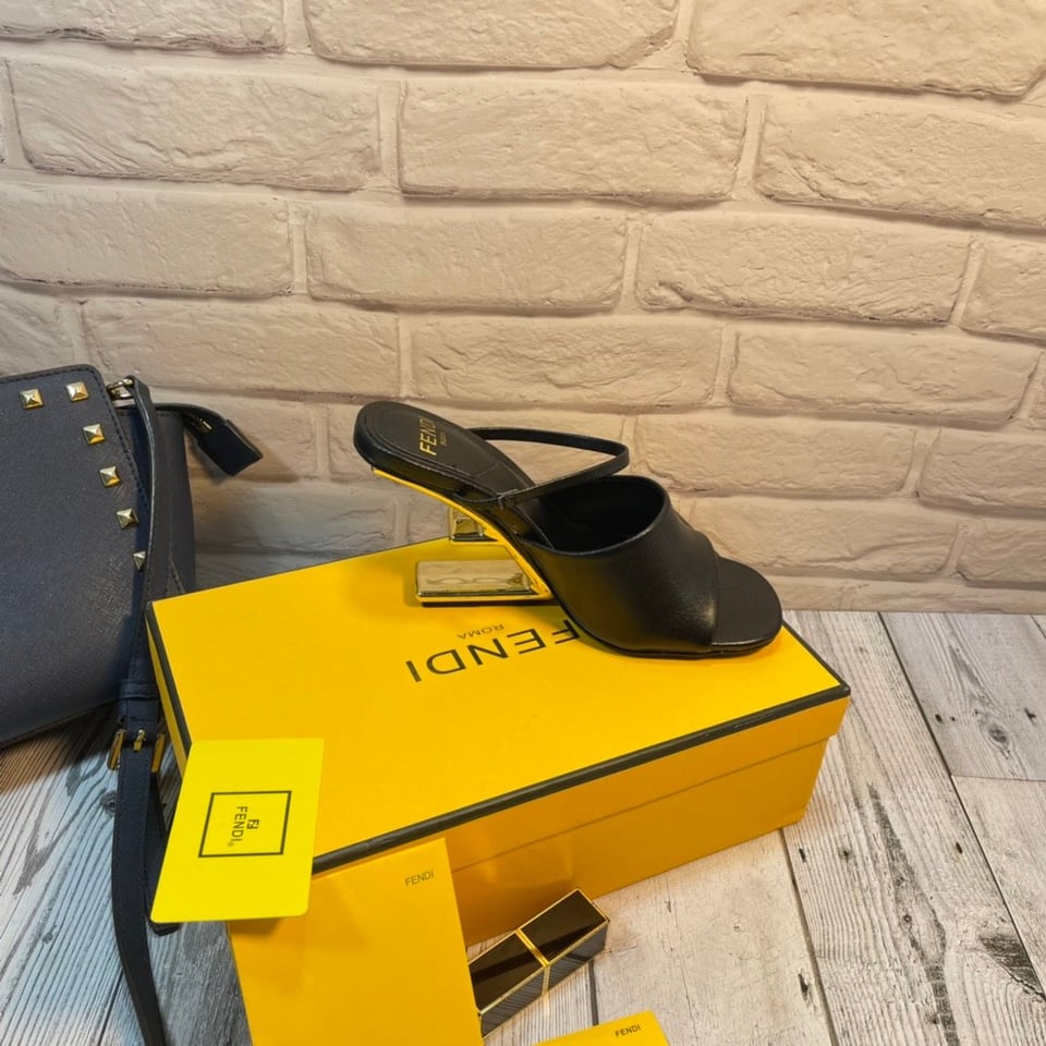 Fendi First Leather High-Heeled Sandals Black 8R8212Na7F0Qa1 view 6