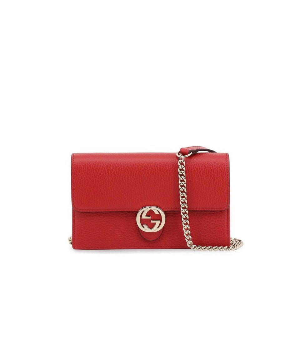 Gucci GG Interlocking Wallet On Chain Red