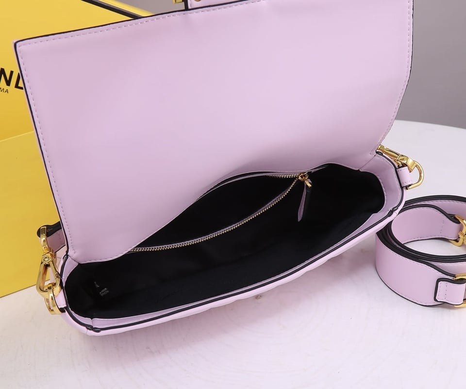 Fendi Baguette Leather Purple Nappa Bag 27Cm view 5