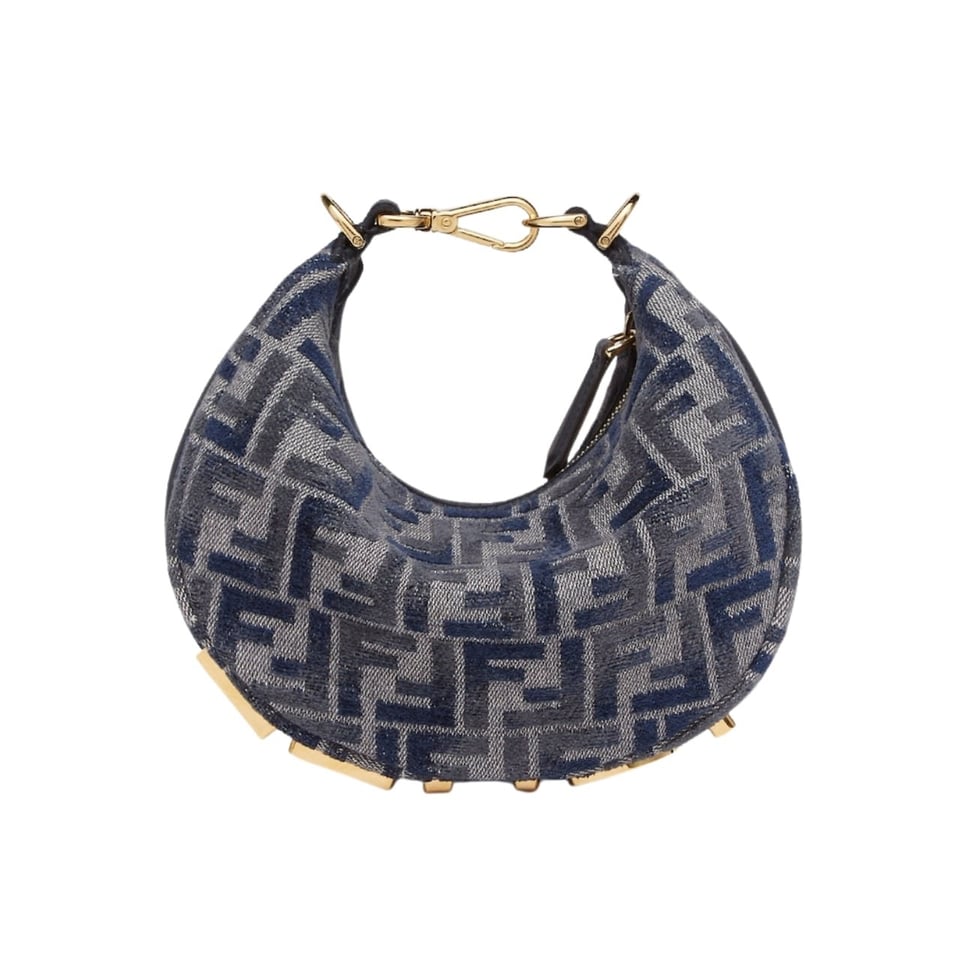 Fendi Fendigraphy Mini Blue Chenille Mini Bag 18Cm view 2