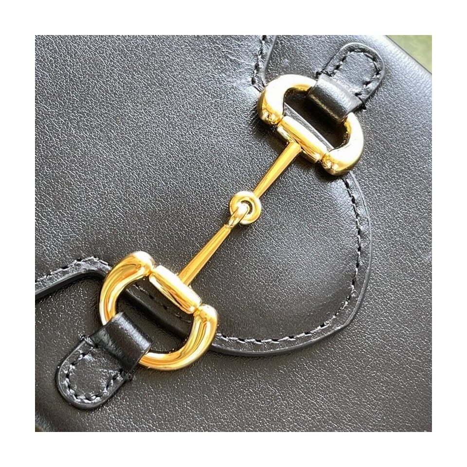 Gucci Horsebit 1955 Mini Bag in Black Leather view 7