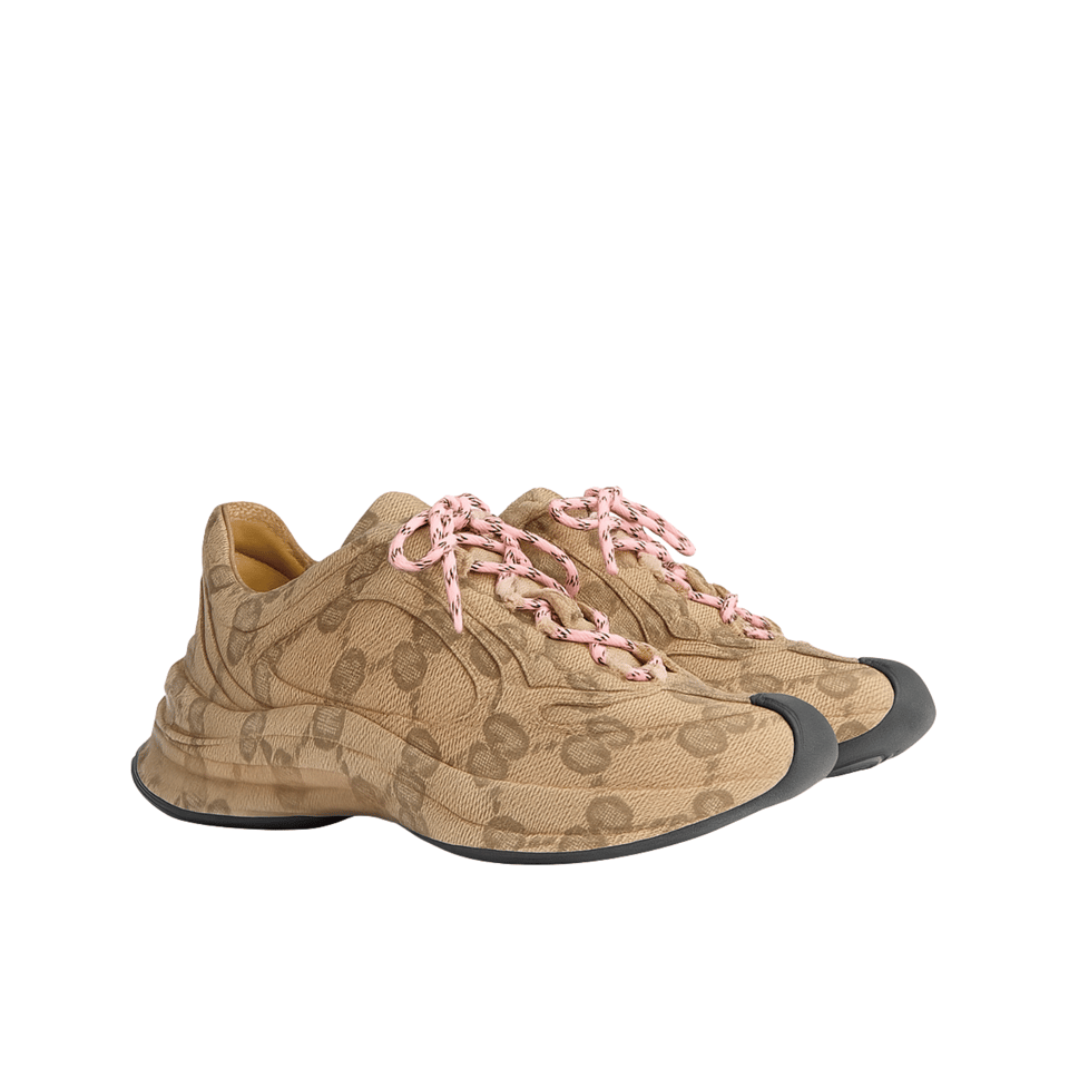 Gucci Women’S Gucci Run Sneaker In Water Transfer Printed Leather Beige 725612 Aabeb 9742 view 2
