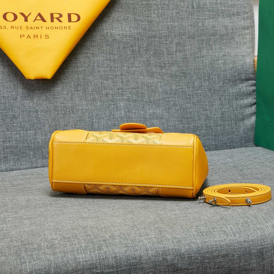 Goyard Saigon Souple Mini Bag Yellow Canvas 20cm view 6