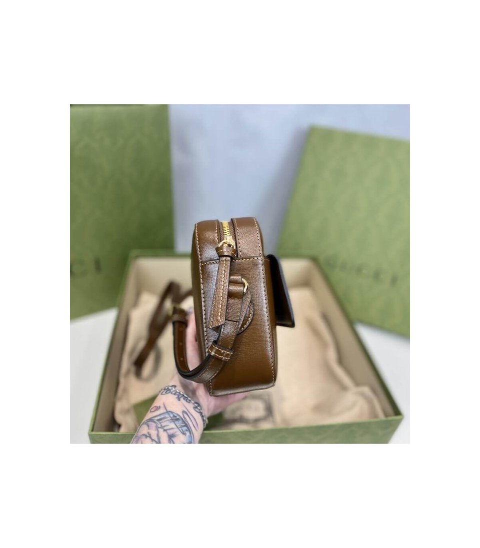 Gucci Horsebit 1955 Small Leather Shoulder Bag view 8