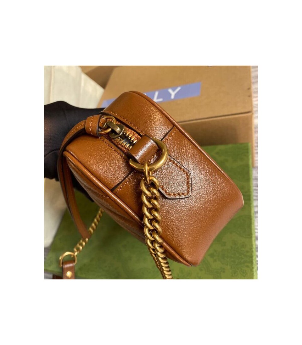 Gucci GG Marmont Matelasse Mini Bag Brown view 4