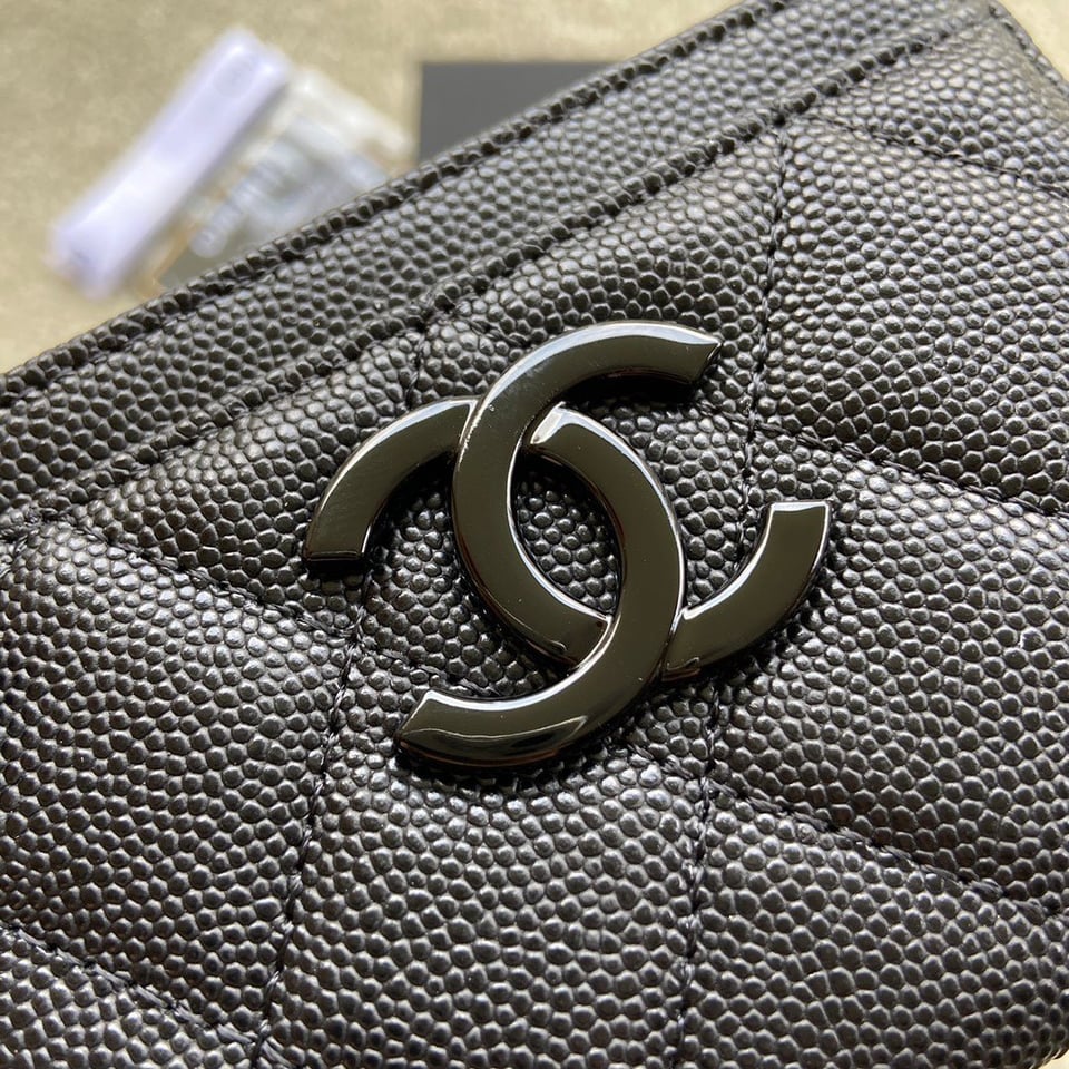 Chanel Card Holder 11Cm Black Caviar Black Hardware view 9