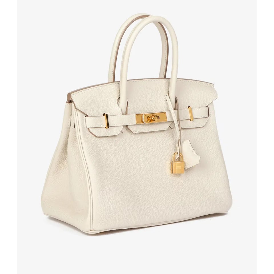 Hermes Birkin 25Cm White Togo Leather Gold Hardware 237490 view 9