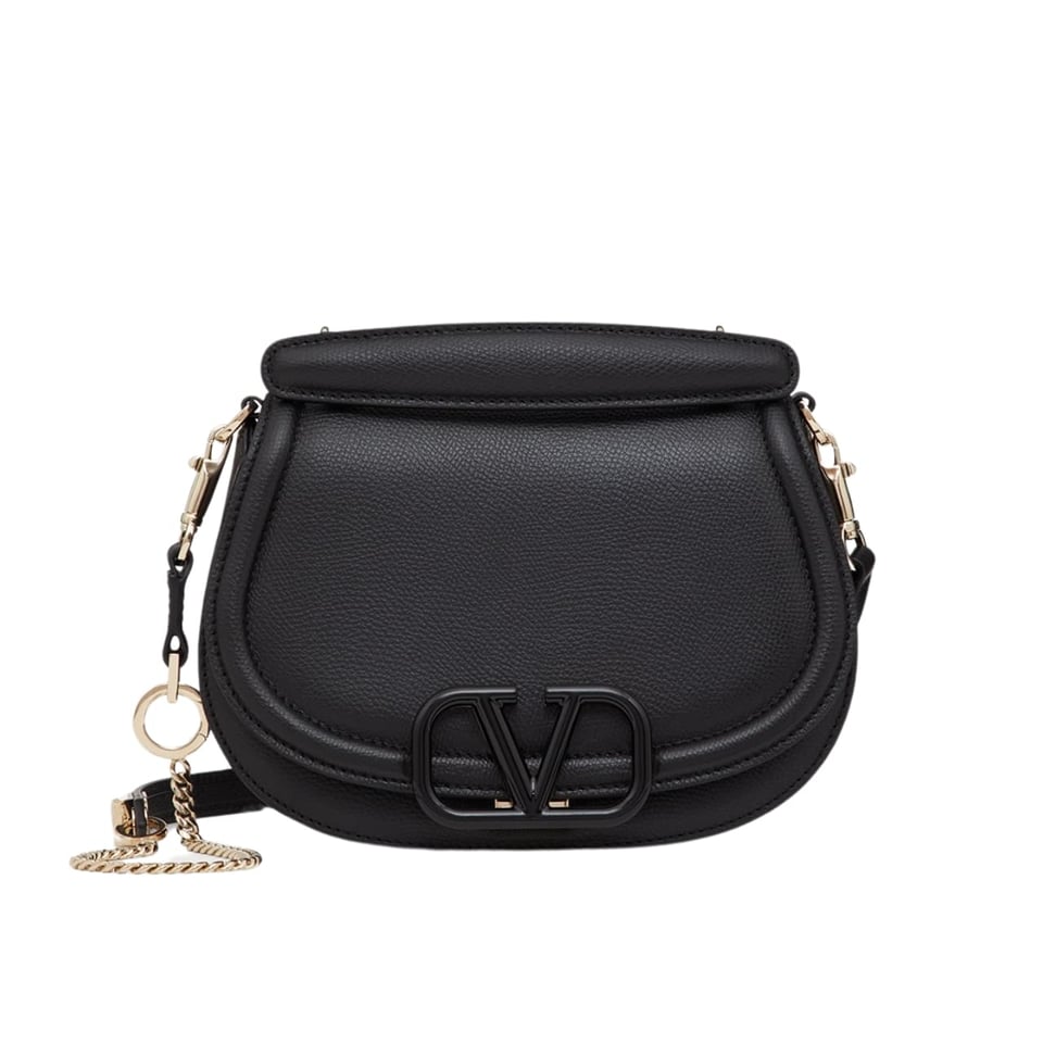 Valentino Vsling Bag In Grained Black 22Cm Wb0M28Djp0No