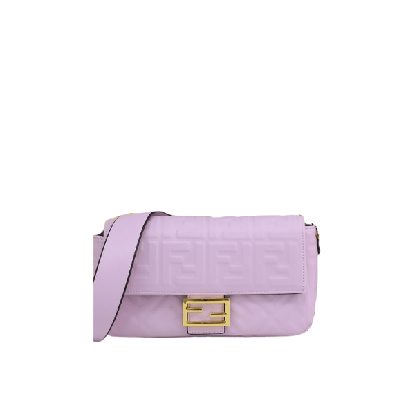 Fendi Baguette Leather Purple Nappa Bag 27Cm