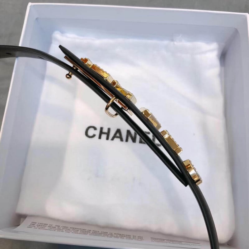 Chanel Calfskin Strass Logo Belt AA6700 view 4