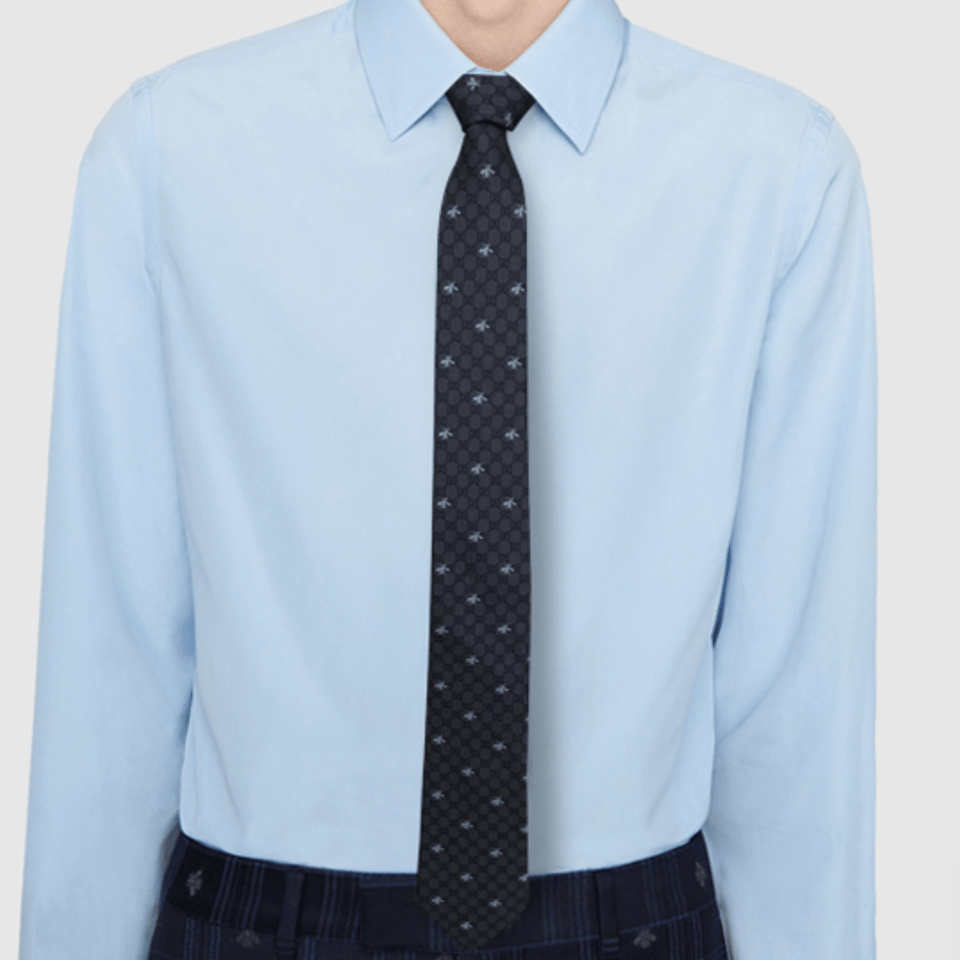 Gucci Black Necktie Versatile Silk Tie For Men view 8