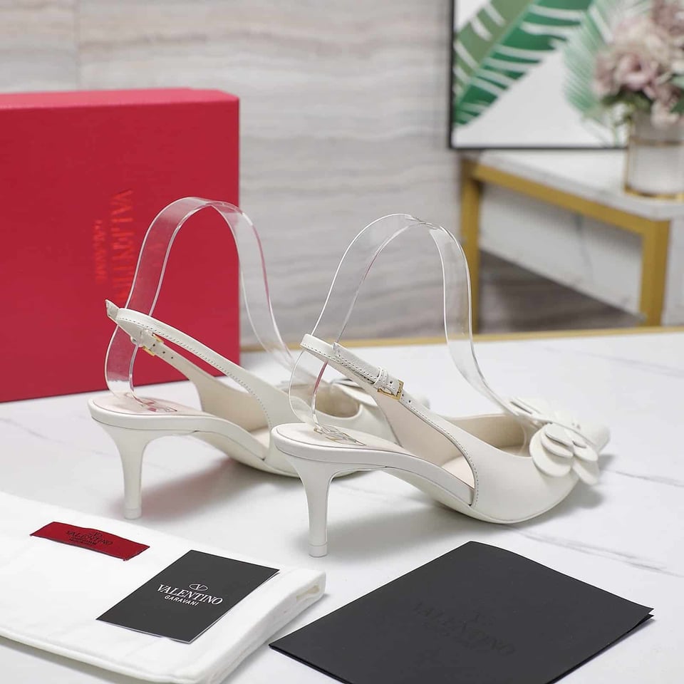 Valentino Garavani Papier Phalène Slingback Pumps White view 5