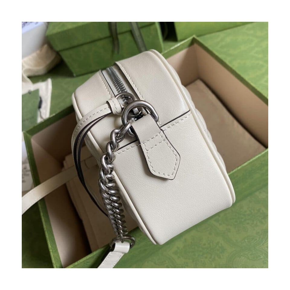 Gucci GG Marmont Small Shoulder Bag White view 8