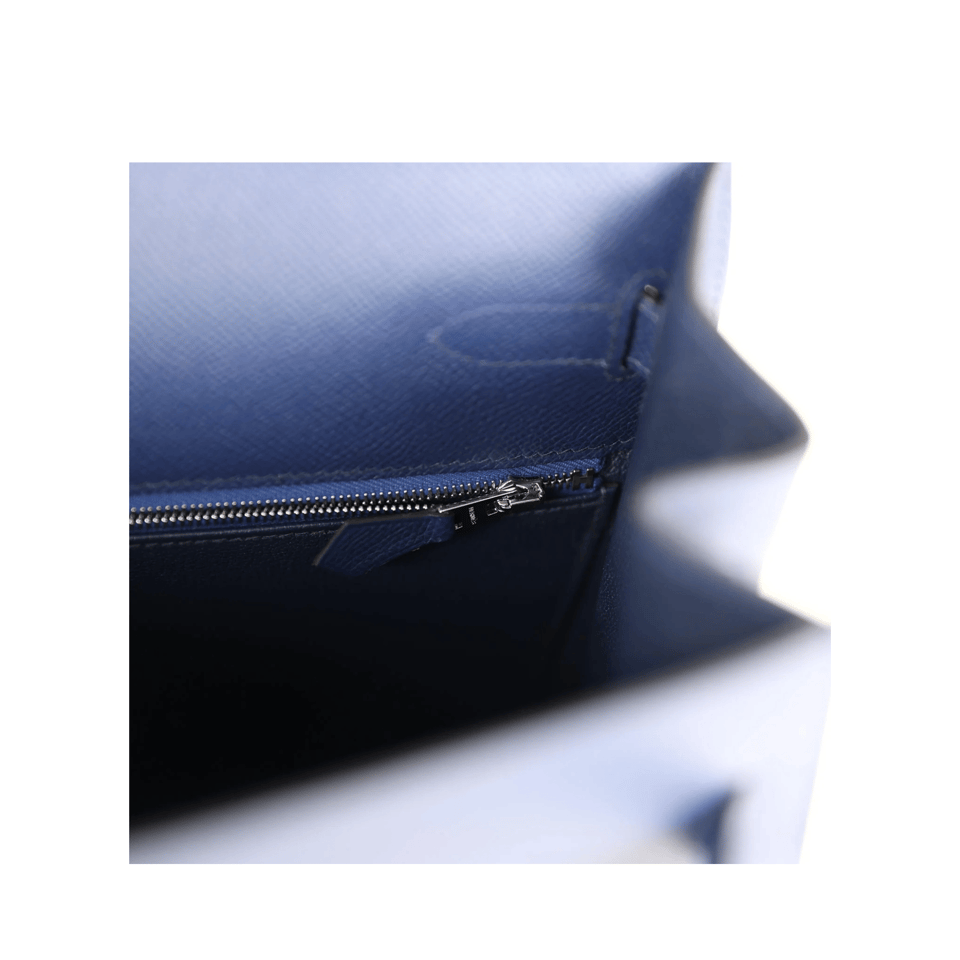 Hermes Kelly 25 Bag In Bleu Saphir Epsom Leather For Women 25cm/10in view 4