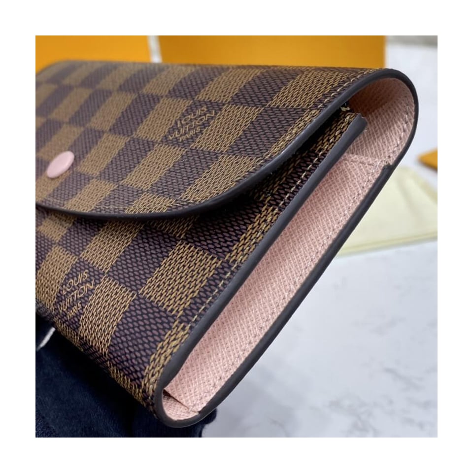 Louis Vuitton Damier Ebene Emilie Wallet Pink view 6