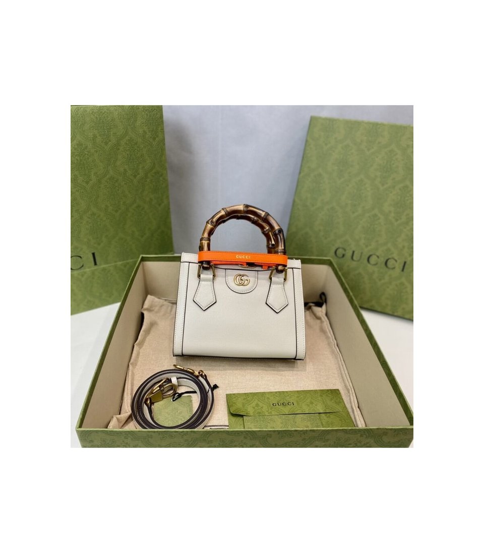 Gucci Diana Mini Tote Bag White view 11