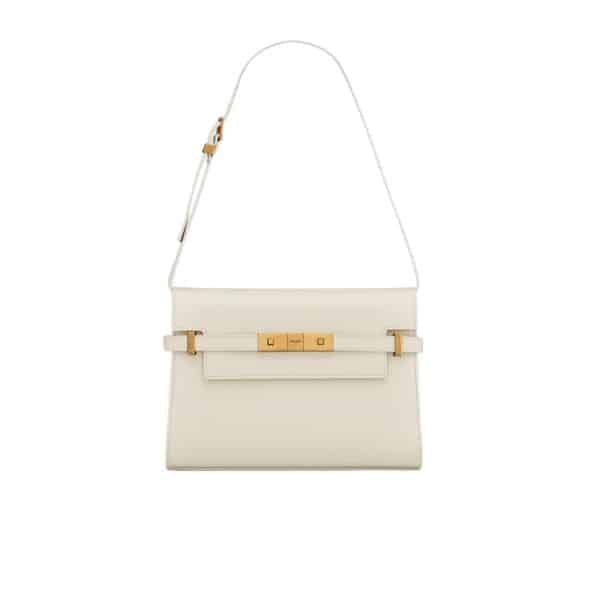 Saint Laurent Manhattan Small Shoulder Bag In Box Saint Laurent Leather White 19Cm view 2
