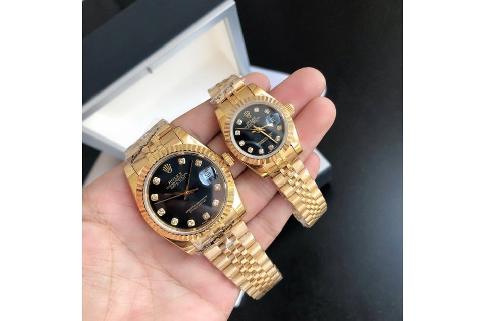 Rolex Datejust 36/28mm RG/RG Jub Black/Dial view 2