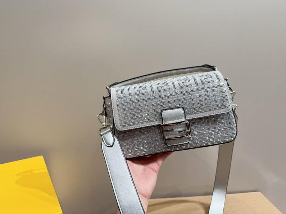 Fendi Baguette Silver Crystal Trim 25Cm view 3