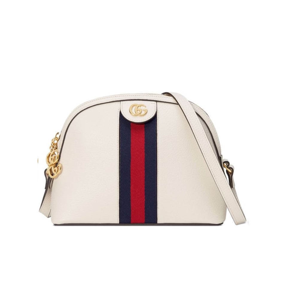Gucci Ophidia Small Shoulder Bag in White Leather view 2