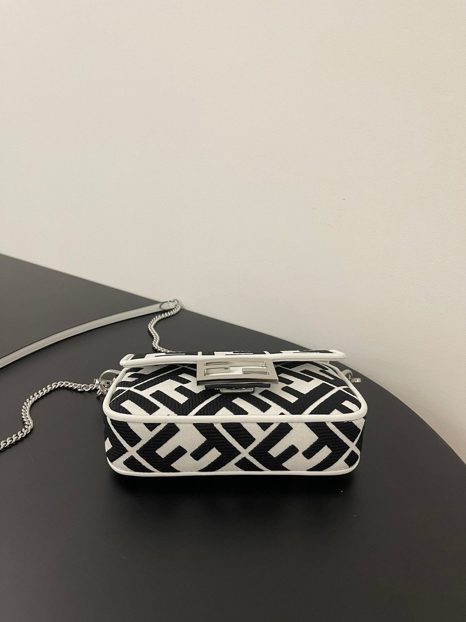 Fendi Baguette By Marc Jacobs In Black And White 19cm/ 7.5in view 5