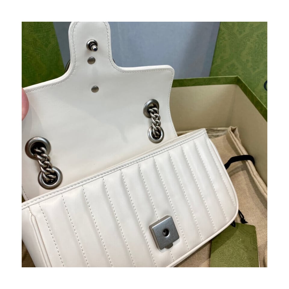 Gucci GG Marmont Mini Shoulder Bag White view 11