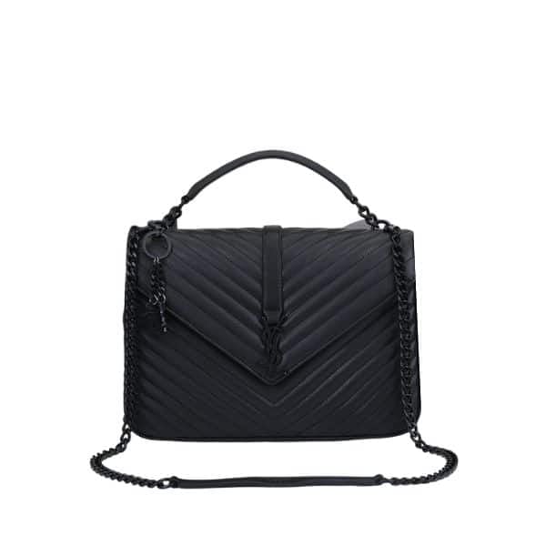 Saint Laurent College Large Chain Bag Black Tone Hardware 32Cm view 2