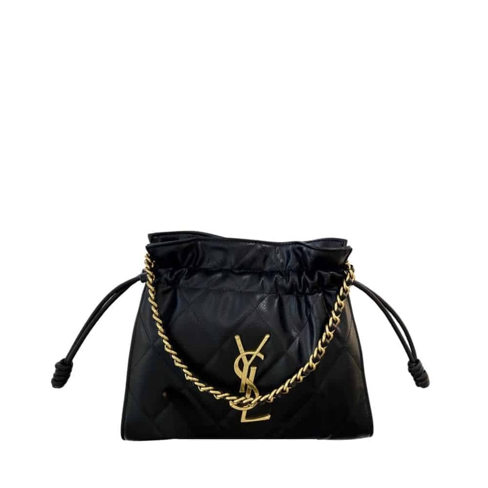 Saint Laurent Bucket Bag Quilted Black 29Cm view 2
