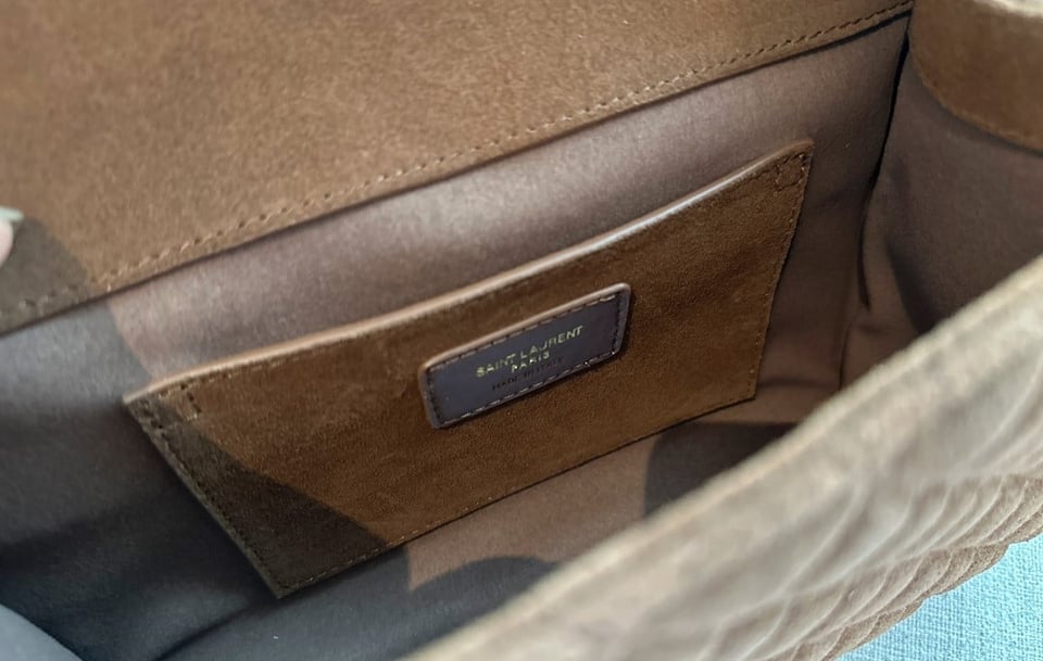 Saint Laurent Le 5 A 7 Bea In Suede Golden Leaf 55Cm Suede Shoulder Bag Brown 24Cm view 10