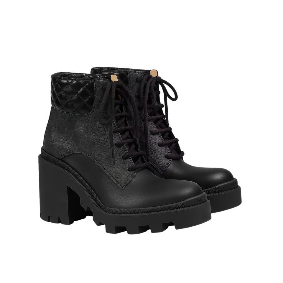 Gucci Gg Supreme Ankle Boots Black 659691 Uc810 1000