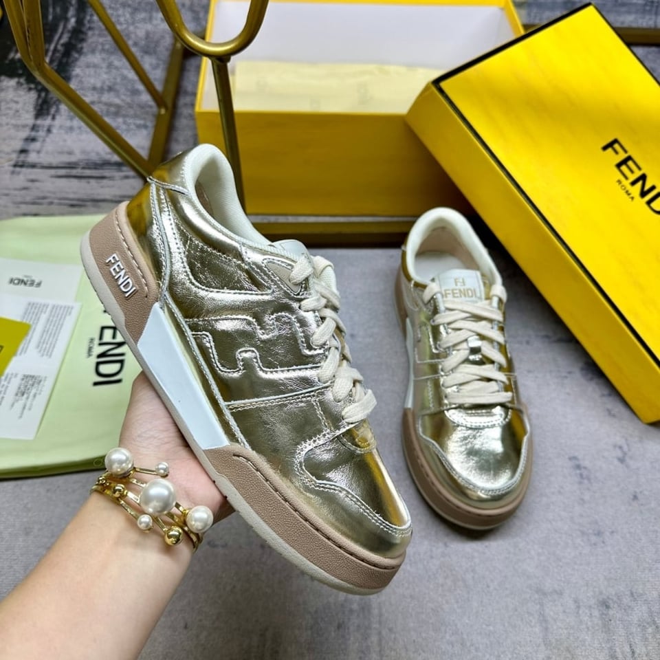Fendi Match Sneakers Gold view 5
