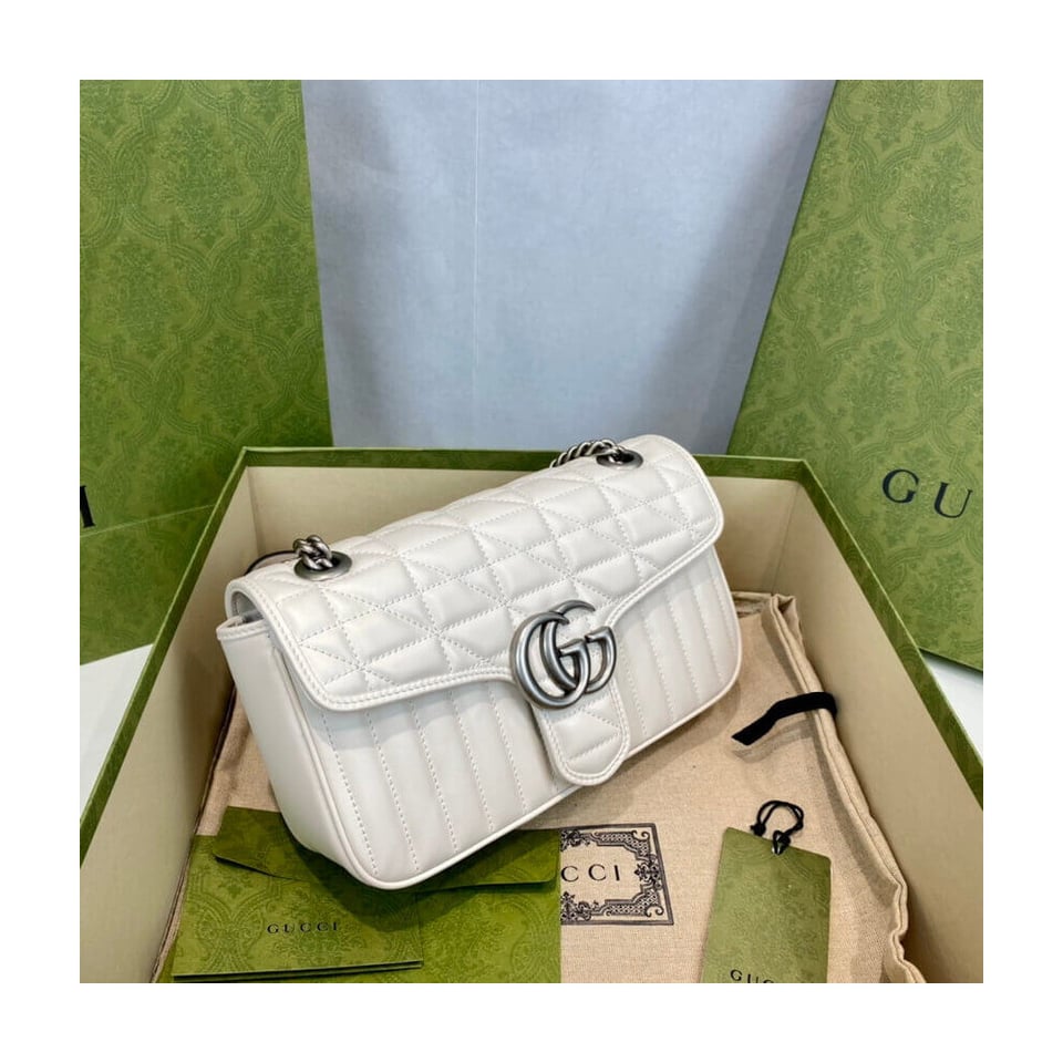 Gucci GG Marmont Small Shoulder Bag White view 6
