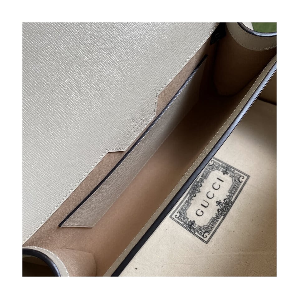 Gucci Horsebit 1955 Small Bag In White Leather view 12
