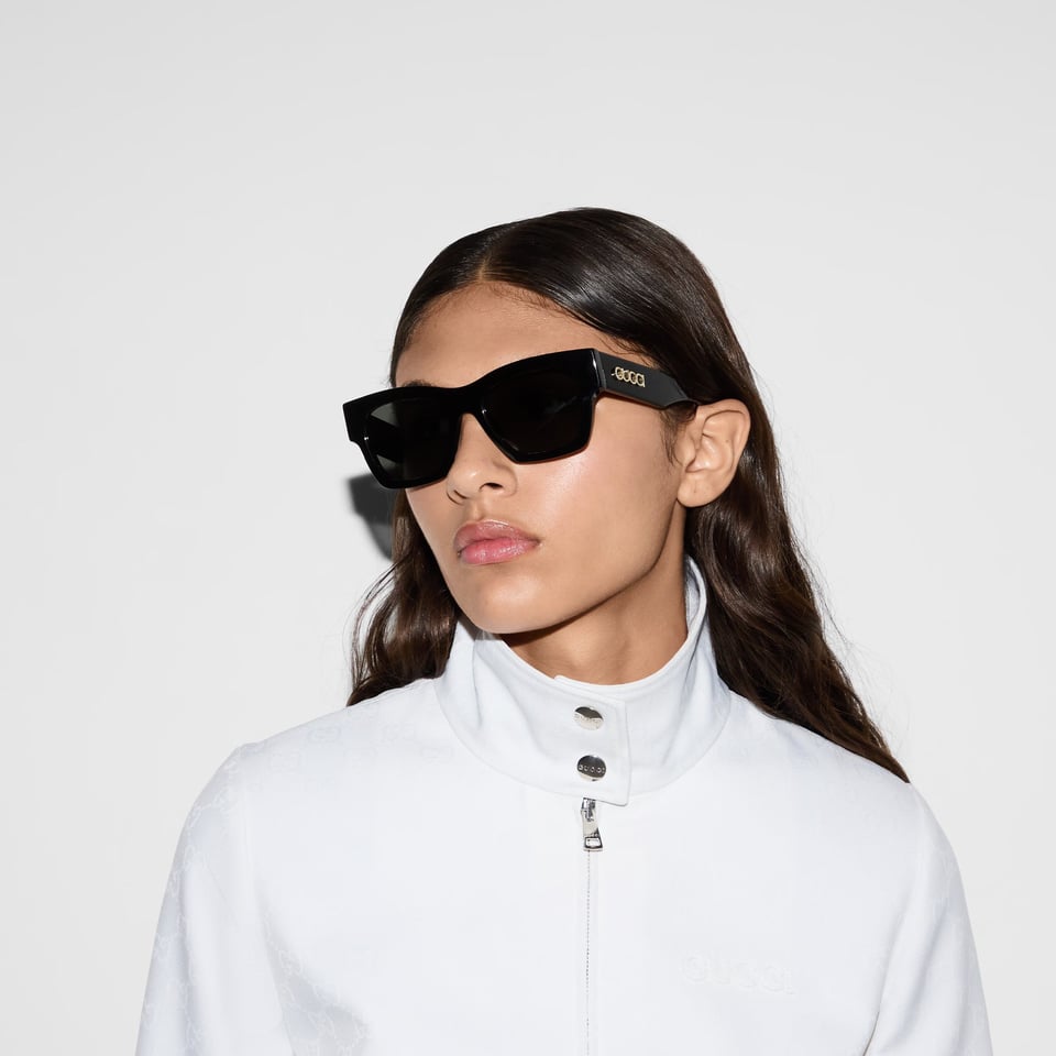 Gucci Black Rectangular Frame Sunglasses GG1835S view 4