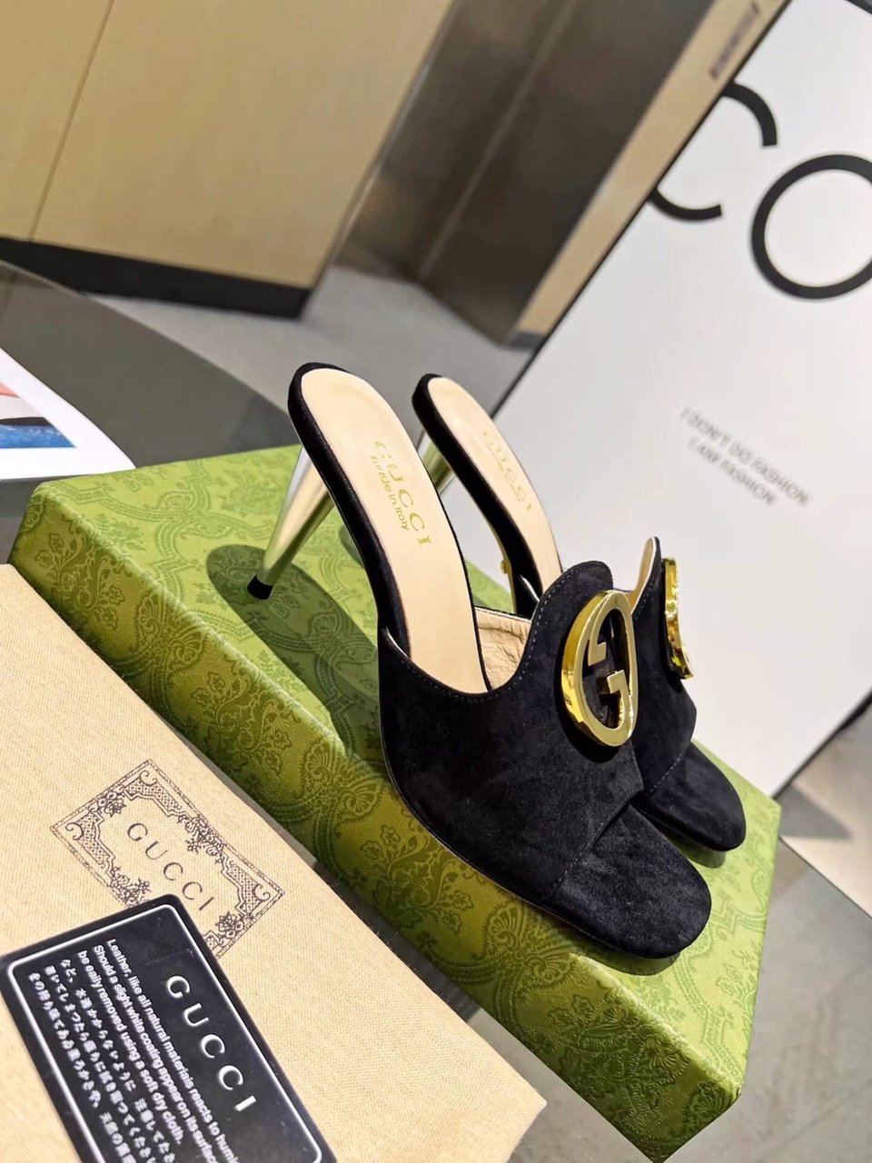 Gucci Blondie Slide Sandal Black view 4
