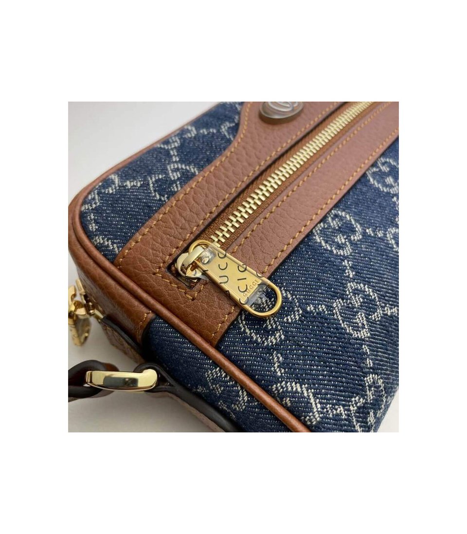Gucci Mini Ophidia Bag in Eco Washed GG Jacquard Denim 17.5cm view 8