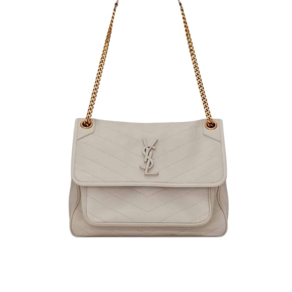 Saint Laurent Niki Medium In Vintage Leather White 28Cm view 2